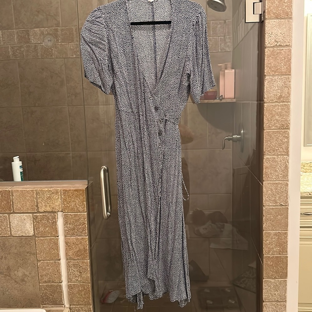 Polka dot gap wrap dress